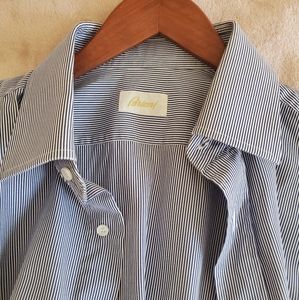 Brioni Stripped Button Down Dress Shirt